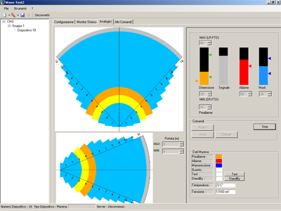 Интерфейс программы WAVE TEST2 при подключении к датчикам Murena